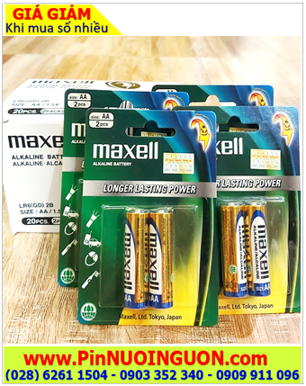 COMBO 01HỘP 10vỉ=20viên Pin AAA 1.5v Alkaline Maxell LR6(GD)2B  _Giá chỉ 155.000đ/ Hộp 10vỉ 